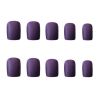 Matte Purple False Fingernails Full Cover Fake Nails Artificial False Nails Tips Nail Art