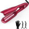 Hair Waver Iron Beach Waver Wand Hair Crimper Hair Waver Barrel Curling Iron 1 Inch PTC Heater Auto Shut-Off Adjustable Easy Shap Long Lasting Heat Du