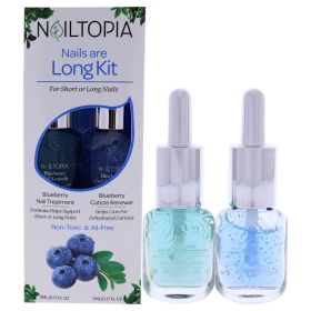 Nails are Long Kit by Nailtopia for Women - 2 Pc Kit 0.17oz Nail Treatment Blueberry, 0.17oz Cuticle Renewer Blueberry