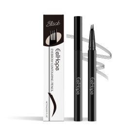 Eelhope(Black) Four-Prong Eyebrow Pencil Micro-Prong Applicator Waterproof And Sweat Resistant Long-Lasting Eyebrow Pencil Moisturizes And Nourishes M