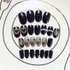 Black Beads Wedding Nail Art Decoration False Fingernails Artificial False Nails Tips Fake Nails