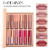 12Color Matte Liquid Lipstick Kit Non Stick Cup Waterproof Lip Gloss Long Lasting Korean Cosmetics Makeup For Women
