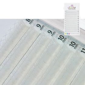 GLAMLASH Color Lash Purple Blue Brown Green Red White Pink Yellow Eyelash Extensions Individual False Colored Mink Lashes Makeup (Curl, Thickness, Length: C, 0.12mm, 8-14mm Mix, Color: White)