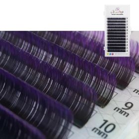 GLAMLASH Color Lash Purple Blue Brown Green Red White Pink Yellow Eyelash Extensions Individual False Colored Mink Lashes Makeup (Curl, Thickness, Length: C, 0.07mm, 8-14mm Mix, Color: Gradient Purple)