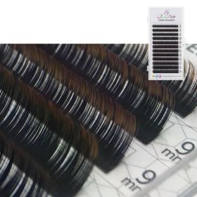 GLAMLASH Color Lash Purple Blue Brown Green Red White Pink Yellow Eyelash Extensions Individual False Colored Mink Lashes Makeup (Curl, Thickness, Length: D, 0.07mm, 8-14mm Mix, Color: Gradient Brown)