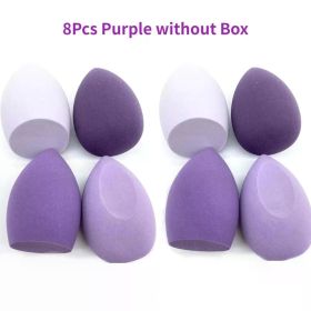 4/8pcs Makeup Sponge Blender Beauty Egg Cosmetic Puff Soft Foundation Sponges Powder Puff Women Make Up Accessories Beauty Tools (Color: 8Pcs Purple no box)
