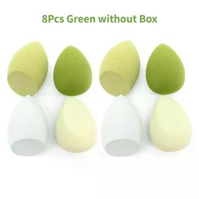 4/8pcs Makeup Sponge Blender Beauty Egg Cosmetic Puff Soft Foundation Sponges Powder Puff Women Make Up Accessories Beauty Tools (Color: 8Pcs Green no box)