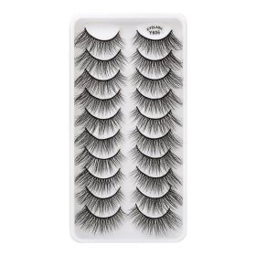 MEISHENJIE 10/5/3 Pair 3D Faux Mink Eyelashes Natural Thick russian strip lashes Dramatic Fake Lashes Makeup Extension Faux Cils (Color: 10 pairs-Y606)