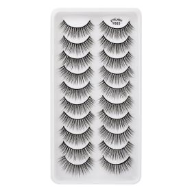 MEISHENJIE 10/5/3 Pair 3D Faux Mink Eyelashes Natural Thick russian strip lashes Dramatic Fake Lashes Makeup Extension Faux Cils (Color: 10 pairs-Y605)