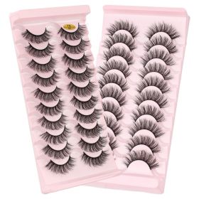 MEISHENJIE 10/5/3 Pair 3D Faux Mink Eyelashes Natural Thick russian strip lashes Dramatic Fake Lashes Makeup Extension Faux Cils (Color: 10 pairs-7D21)