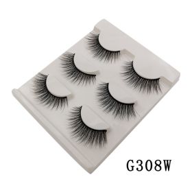 MEISHENJIE 10/5/3 Pair 3D Faux Mink Eyelashes Natural Thick russian strip lashes Dramatic Fake Lashes Makeup Extension Faux Cils (Color: 3 pairs-G308W)