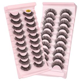 MEISHENJIE 10/5/3 Pair 3D Faux Mink Eyelashes Natural Thick russian strip lashes Dramatic Fake Lashes Makeup Extension Faux Cils (Color: 10 pairs-7D08)