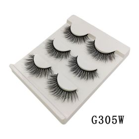 MEISHENJIE 10/5/3 Pair 3D Faux Mink Eyelashes Natural Thick russian strip lashes Dramatic Fake Lashes Makeup Extension Faux Cils (Color: 3 pairs-G305W)