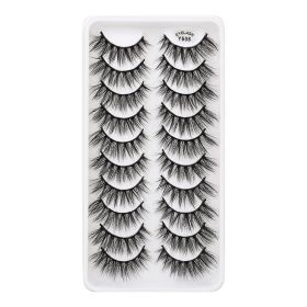 MEISHENJIE 10/5/3 Pair 3D Faux Mink Eyelashes Natural Thick russian strip lashes Dramatic Fake Lashes Makeup Extension Faux Cils (Color: 10 pairs-Y608)