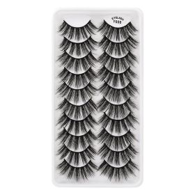 MEISHENJIE 10/5/3 Pair 3D Faux Mink Eyelashes Natural Thick russian strip lashes Dramatic Fake Lashes Makeup Extension Faux Cils (Color: 10 pairs-Y600)