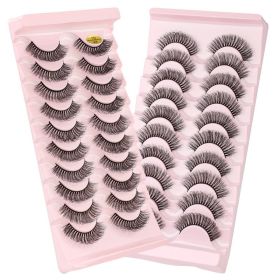 MEISHENJIE 10/5/3 Pair 3D Faux Mink Eyelashes Natural Thick russian strip lashes Dramatic Fake Lashes Makeup Extension Faux Cils (Color: 10 pairs-7D24)