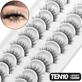 GROINNEYA 5/10 pairs 3D Mink Lashes Faux Mink Fluffy Lash Soft Full Thick Wispy Eyelash Dramatic False Eyelashes Makeup (Color: 10pairs-TEN10)