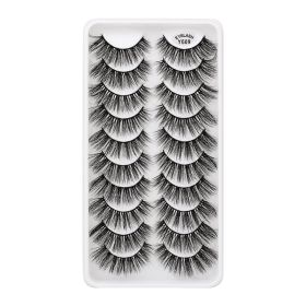 MEISHENJIE 10/5/3 Pair 3D Faux Mink Eyelashes Natural Thick russian strip lashes Dramatic Fake Lashes Makeup Extension Faux Cils (Color: 10 pairs-Y609)