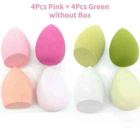 4/8pcs Makeup Sponge Blender Beauty Egg Cosmetic Puff Soft Foundation Sponges Powder Puff Women Make Up Accessories Beauty Tools (Color: 4 Pink 4 Green)
