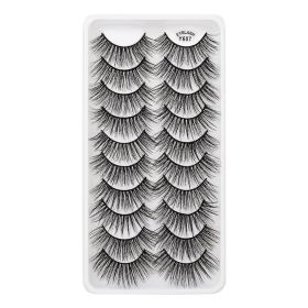 MEISHENJIE 10/5/3 Pair 3D Faux Mink Eyelashes Natural Thick russian strip lashes Dramatic Fake Lashes Makeup Extension Faux Cils (Color: 10 pairs-Y607)