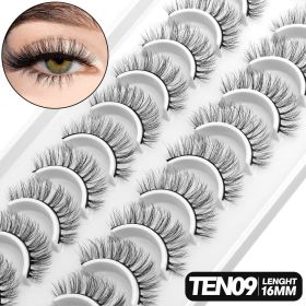 GROINNEYA 5/10 pairs 3D Mink Lashes Faux Mink Fluffy Lash Soft Full Thick Wispy Eyelash Dramatic False Eyelashes Makeup (Color: 10pairs-TEN09)
