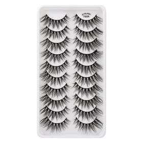 MEISHENJIE 10/5/3 Pair 3D Faux Mink Eyelashes Natural Thick russian strip lashes Dramatic Fake Lashes Makeup Extension Faux Cils (Color: 10 pairs-Y604)