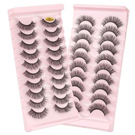 MEISHENJIE 10/5/3 Pair 3D Faux Mink Eyelashes Natural Thick russian strip lashes Dramatic Fake Lashes Makeup Extension Faux Cils (Color: 10 pairs-7D01)