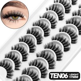 GROINNEYA 5/10 pairs 3D Mink Lashes Faux Mink Fluffy Lash Soft Full Thick Wispy Eyelash Dramatic False Eyelashes Makeup (Color: 10pairs-TEN06)