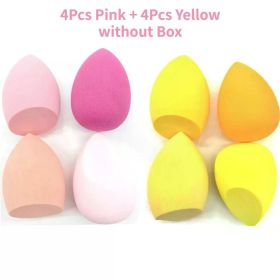 4/8pcs Makeup Sponge Blender Beauty Egg Cosmetic Puff Soft Foundation Sponges Powder Puff Women Make Up Accessories Beauty Tools (Color: 4 Pink 4 Yellow)