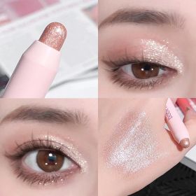 Flash Pearl Eyeshadow Pencil Waterproof Fine Flash Eye Highlighter Lasting Silkworm Eyeliner White Silver Brightening Pen Makeup (Color: B2)
