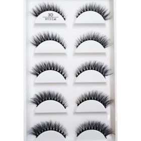38 Style 5 Pairs Eyelash Natural 3D Mink False Eyelashes Makeup Fake Eye Lashes Faux Cils Make Up Beauty Tools Wholesale (Color: 5Pairs H13 Cat)