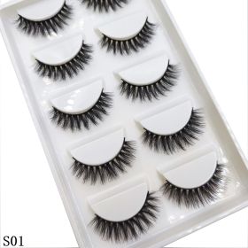 38 Style 5 Pairs Eyelash Natural 3D Mink False Eyelashes Makeup Fake Eye Lashes Faux Cils Make Up Beauty Tools Wholesale (Color: 5Pairs S01)