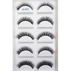 38 Style 5 Pairs Eyelash Natural 3D Mink False Eyelashes Makeup Fake Eye Lashes Faux Cils Make Up Beauty Tools Wholesale (Color: 5Pairs  Mix02)