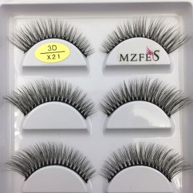 38 Style 5 Pairs Eyelash Natural 3D Mink False Eyelashes Makeup Fake Eye Lashes Faux Cils Make Up Beauty Tools Wholesale (Color: 5Pairs X21)