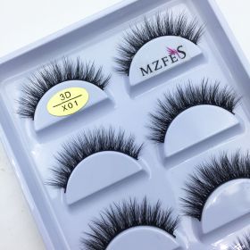 38 Style 5 Pairs Eyelash Natural 3D Mink False Eyelashes Makeup Fake Eye Lashes Faux Cils Make Up Beauty Tools Wholesale (Color: 5Pairs X01)