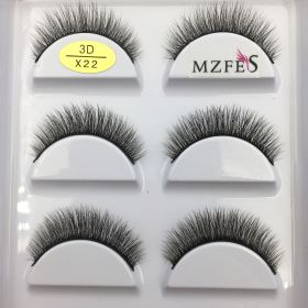 38 Style 5 Pairs Eyelash Natural 3D Mink False Eyelashes Makeup Fake Eye Lashes Faux Cils Make Up Beauty Tools Wholesale (Color: 5Pairs X22)