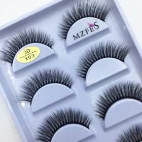38 Style 5 Pairs Eyelash Natural 3D Mink False Eyelashes Makeup Fake Eye Lashes Faux Cils Make Up Beauty Tools Wholesale (Color: 5Pairs X03)