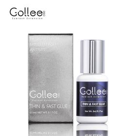 Gollee 0.5-1s Fast Adhesives for Eyelash Extensions No Odor Glue Eyelash Extensions No Irritation Lash Extension Supplies Makeup (Color: 1s Thin Glue)