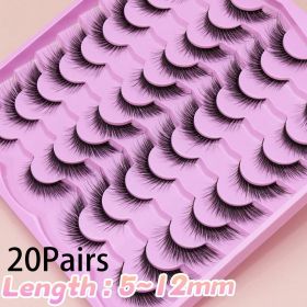 AYRMILLA 5/20Pairs 3D Mink Lashes Natural False Eyelashes Dramatic Thick Fake Eyelash Extension Faux Cils Wholesale Makeup Tools (Color: 20Pairs-ZXX1)