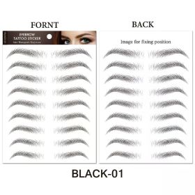 Water-based Hair-liked Authentic Eyebrow Tattoo Sticker Waterproof Cosmetics Long Lasting Makeup False Eyebrows Stickers (Color: Black-01)