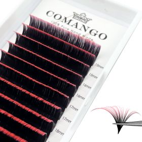 Eyelash Black Ombre Easy Fanning Volume Lashes Extensions Gradient Colored Automatic Flower Lash Eyelashes Mink Mix Lash Tray (Curl, Thickness, Length: D, 0.07mm, Mix8-14mm, Color: Ombre Orange Red)