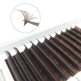 Eyelash Black Ombre Easy Fanning Volume Lashes Extensions Gradient Colored Automatic Flower Lash Eyelashes Mink Mix Lash Tray (Curl, Thickness, Length: D, 0.07mm, Mix8-14mm, Color: Brown)