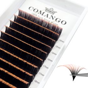 Eyelash Black Ombre Easy Fanning Volume Lashes Extensions Gradient Colored Automatic Flower Lash Eyelashes Mink Mix Lash Tray (Curl, Thickness, Length: D, 0.07mm, MIx15-20mm, Color: Ombre Orange Yellow)