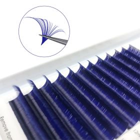 Eyelash Black Ombre Easy Fanning Volume Lashes Extensions Gradient Colored Automatic Flower Lash Eyelashes Mink Mix Lash Tray (Curl, Thickness, Length: D, 0.07mm, Mix8-14mm, Color: Blue)