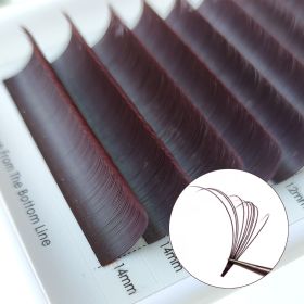 Eyelash Black Ombre Easy Fanning Volume Lashes Extensions Gradient Colored Automatic Flower Lash Eyelashes Mink Mix Lash Tray (Curl, Thickness, Length: C, 0.07mm, Mix8-14mm, Color: Chocolate Brown)