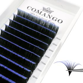 Eyelash Black Ombre Easy Fanning Volume Lashes Extensions Gradient Colored Automatic Flower Lash Eyelashes Mink Mix Lash Tray (Curl, Thickness, Length: C, 0.07mm, Mix8-14mm, Color: Ombre Blue)