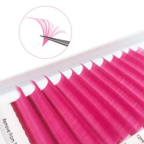 Eyelash Black Ombre Easy Fanning Volume Lashes Extensions Gradient Colored Automatic Flower Lash Eyelashes Mink Mix Lash Tray (Curl, Thickness, Length: C, 0.07mm, Mix8-14mm, Color: Pink)