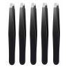 Black Eyebrow Tweezers Stainless Steel Slant Tip Hair Removal Makeup Tool Kit Eyelashes Extension Double Eyelid Application
