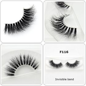 Visofree Mink Eyelashes 3D Mink Lashes Thick HandMade Full Strip Lashes Cruelty Free Mink Lashes False Eyelashes Makeup M56 (Color: F116(Acrylic))