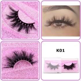Visofree Mink Eyelashes 3D Mink Lashes Thick HandMade Full Strip Lashes Cruelty Free Mink Lashes False Eyelashes Makeup M56 (Color: K01(Acrylic))